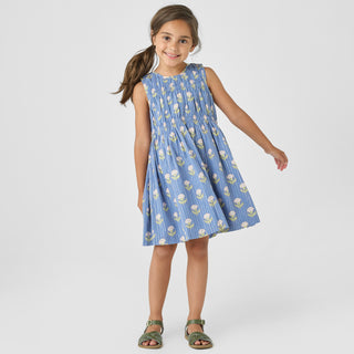 Pink Chicken Girls Sleeveless Waverly Dress - Periwinkle Small Bud