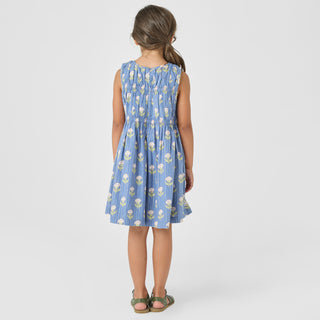 Pink Chicken Girls Sleeveless Waverly Dress - Periwinkle Small Bud