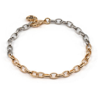 Charm It! Two-Tone Chain Bracelet, Charm It!, 2 Tone Bracelet, Bracelet, cf-type-bracelets, cf-vendor-charm-it, Charm Bracelet, Charm It!, Charm It! Bracelet, Charm It! Chain Bracelet, High I