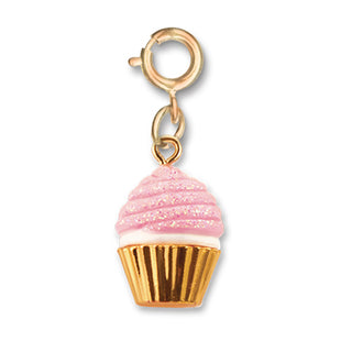 Charm It! Gold Pink Glitter Cupcake Charm, Charm It!, Birthday, Birthday Gifts, Birthday Girl, cf-type-charms-&-pendants, cf-vendor-charm-it, Charm Bracelet, Charm It Charms, Charm It!, Charm