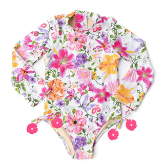 Shade Critters, Shade Critters Summer Gardens Long Sleeve 1pc Swimsuit - Basically Bows & Bowties