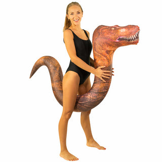 PoolCandy Inflatable Pool Tube Ride-On Super Noodle - T-Rex