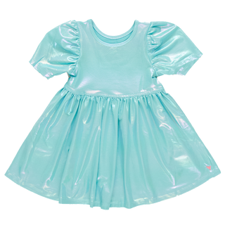 Pink Chicken, Pink Chicken Girls Laurie Dress - Turquoise Lame - Basically Bows & Bowties