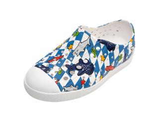 Native Jefferson Print Shoes - Shell White / Shell White / Shark Grid