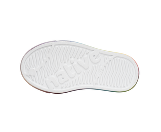 Native Jefferson Print Shoes - Shell White / Translucent / Rainbow Blur