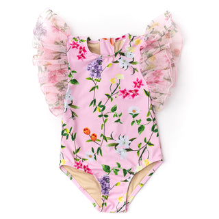 Shade Critters Tulle Sleeve 1pc Swimsuit - Wildflowers