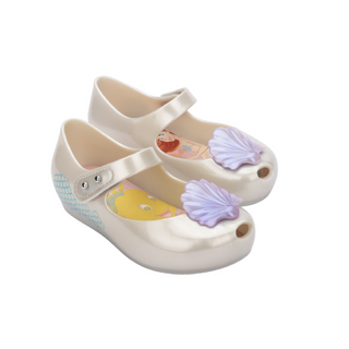 Mini Melissa Ultragirl + Little Mermaid BB - Pearl White / Blue, Grendene, Ariel, cf-size-10, cf-size-11, cf-size-12, cf-size-5, cf-size-6, cf-size-7, cf-size-8, cf-size-9, cf-type-shoes, cf-