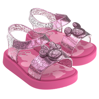 Mini Melissa Jump + Disney 100 Sandal BB - Pink / Glitter Pink