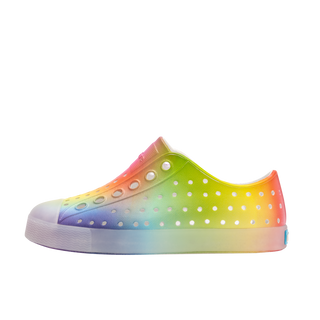 Native Jefferson Print Shoes - Shell White / Translucent / Rainbow Blur