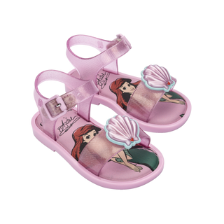 Mini Melissa Mar Sandal + Disney BB - Glitter Pink / Pink