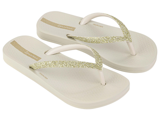 Ipanema Kid's Ana Sparkle Flip Flop - Beige / Glitter Beige