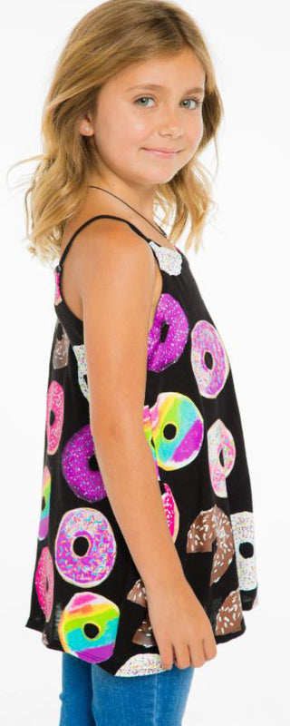 Chaser Donuts Tank, Chaser, Chaser, Chaser Donut Tank Top, Chaser Kids, Chaser Tank Top, Donut Tank Top, Donuts, Girls Tank, JAN23, Tank, Tank Top - Basically Bows & Bowties