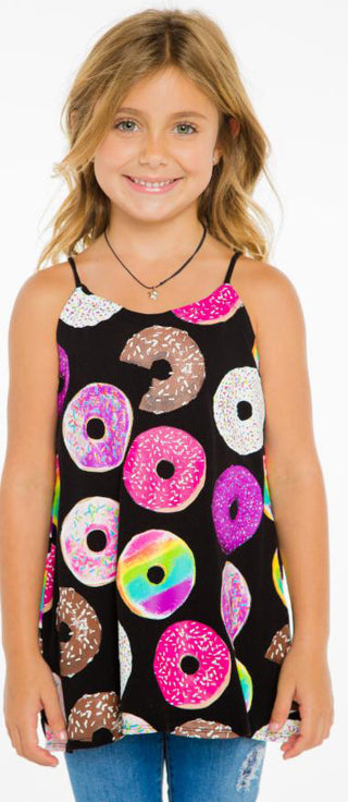 Chaser Donuts Tank, Chaser, Chaser, Chaser Donut Tank Top, Chaser Kids, Chaser Tank Top, Donut Tank Top, Donuts, Girls Tank, JAN23, Tank, Tank Top - Basically Bows & Bowties