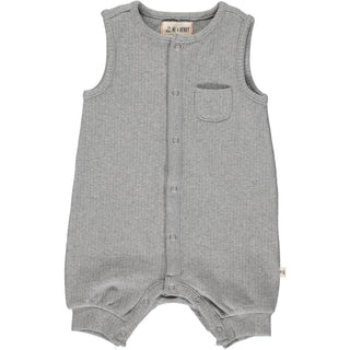 Me & Henry Grey Pablo Ribbed Playsuit, Me & Henry, Boys Clothing, cf-size-12-18-months, cf-size-18-24-months, cf-type-romper, cf-vendor-me-&-henry, CM22, Infant Boy Clothing, JAN23, Me & Henr