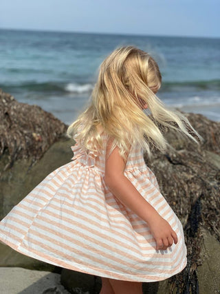 Vignette Coral Stripe Bella Dress, Vignette, Dress, JAN23, Vignette, Vignette Bella Dress, Vignette Coral Stripe, Vignette Dress, Vignette Dresses, Vignette Spring 2021, Dress - Basically Bow