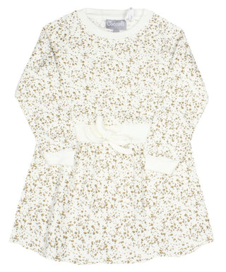 Coccoli Cream with Gold Modal L/S Fleece Dress, Coccoli, cf-size-2y, cf-size-3y, cf-size-4y, cf-size-5y, cf-type-dress, cf-vendor-coccoli, CM22, Coccoli, Coccoli Cream with Gold, Coccoli Crea