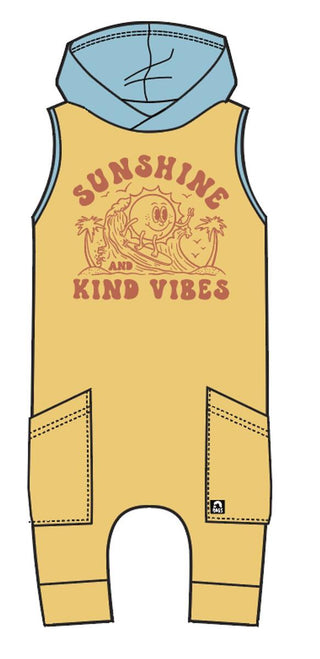 RAGS Tank Hooded Hip Pocket Capri Rag Romper - Sunshine & Kind Vibes, RAGS, cf-size-12-18-months, cf-type-romper, cf-vendor-rags, CM22, RAGS, Rags Retailer Exclusive, Rags Romper, Rags SS22, 