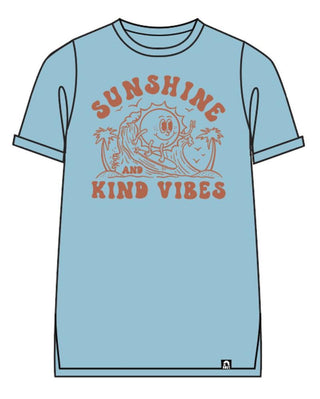 RAGS Short Rolled Sleeve Kids Tee - Sunshine & Kind Vibes, RAGS, CM22, MovingSummer2022, RAGS, RAGS Kids Tee, RAGS Short Rolled Sleeve Kids Tee, Rags SS22, RAGS Sunshine & Kind Vibes, Rags T-