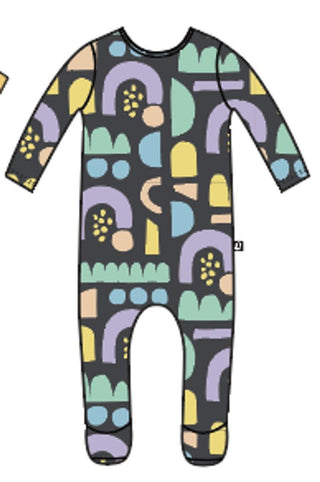 RAGS Infant Rag Romper w/Footies - Abstract Rainbow, RAGS, Abstract Rainbow, CM22, JAN23, MovingSummer2022, RAGS, RAGS Infant Rag Romper, RAGS Infant Rag Romper with Footies, Rags Retailer Ex