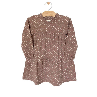 City Mouse Ruffle Tiered Dress - Mauve Dots, City Mouse, City Mouse, City Mouse Clothing, City Mouse Dress, City Mouse Fall 2021, City Mouse Mauve Dots, City Mouse Ruffle Tiered Dress, JAN23,