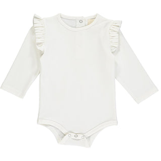 Vignette Quinn L/S Ruffle Bubble - Ivory, Vignette, cf-size-0-3-months, cf-size-6-9-months, cf-size-9-12-months, cf-type-bubble-romper, cf-vendor-vignette, Ivory, JAN23, Quinn Bubble, Vignett