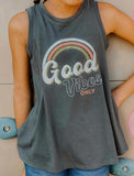 Sweet Soul Good Vibes Only Print & Embroidery Graphic Tank, Sweet Soul, cf-size-large-12, cf-type-tee, cf-vendor-sweet-soul, Good Vibes Only, Sweet Soul, Sweet Soul Good Vibes Only Print & Em