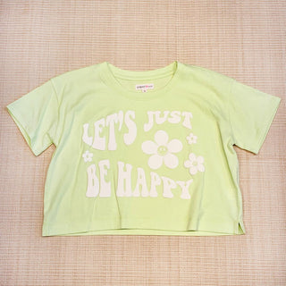 Paper Flower Let's Just Be Happy Crop Tee, Paper Flower, cf-size-4, cf-type-tee, cf-vendor-paper-flower, Crop Top, Let's Just Be Happy, Paper Flower, Paper Flower Crop Top, SS23, Tee - Basica