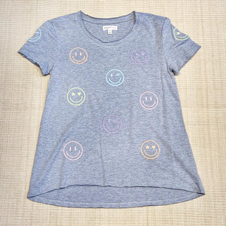 Paper Flower Smiley Face Embroidery Top, Paper Flower, cf-size-4, cf-size-5, cf-size-xlarge-14, cf-type-shirts-&-tops, cf-vendor-paper-flower, Paper Flower, Radiate Love, Smiley, Smiley Face,