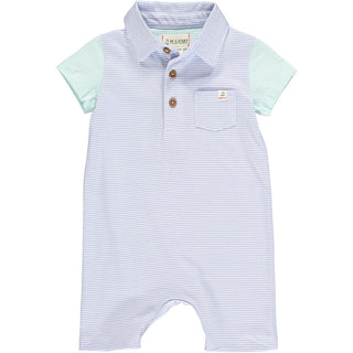 Me & Henry Saltash Polo Romper in Blue Stripe, Me & Henry, Boys Clothing, Infant Boy Clothing, Me & Henry, Me & Henry Polo Romper, Me & Henry Saltash Polo Romper, Me and Henry, Me and Henry S