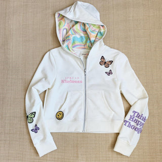 Paper Flower Peace Love Groovy Vibes Hoodie, Paper Flower, All Over Star, cf-size-5, cf-size-6, cf-size-small-7-8, cf-type-sweatshirt, cf-vendor-paper-flower, Hoodie, Paper Flower, Peace Love