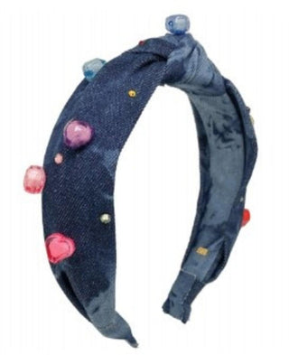 Bari Lynn Rainbow 3D Heart Headband w/Crystals - Dark Denim, Bari Lynn, Bari Lynn, Bari Lynn Headband, Bari Lynn Headbands, Bari Lynn Rainbow 3D Heart Headband w/Crystals, cf-type-headband, c