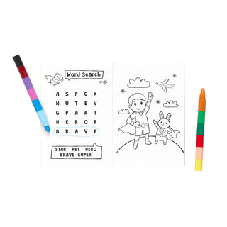 Ooly Mini Traveler Coloring & Activity Kit - Superkids & Pets, Ooly, Art Supplies, Book, Camp Gift, Camp Gifts, cf-type-toys-&-books, cf-vendor-ooly, Coloring & Activity Kit, Coloring Book, O