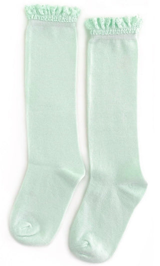 Little Stocking Co Lace Top Knee High Socks - Key Lime, Little Stocking Co, cf-size-0-6-months, cf-size-1-5-3y, cf-size-4-6y, cf-size-6-18-months, cf-size-7-10y, cf-type-knee-high-socks, cf-v