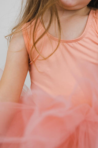 Mila & Rose Bright Peach Tank Leotard Tutu Dress, Mila & Rose, Bright Peach Tank Leotard Tutu Dress, cf-size-12-24-months, cf-size-4t, cf-type-dress, cf-vendor-mila-&-rose, CM22, Leotard Tutu