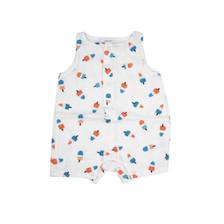 Angel Dear Astro Pops Shortie Romper, Angel Dear, 4th of July, Angel Dear, Angel Dear Romper, Angel Dear SS23, Astro Pops, Patriotic, Popsicle, Romper, Shortie Romper, Polo Romper - Basically