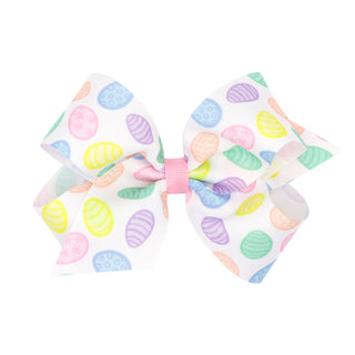 Medium Printed Easter Hair Bow on Clippie - Egg, Wee Ones, Alligator Clip, Alligator Clip Hair Bow, Clippie, Clippie Hair Bow, Easter, Easter Hair Bow, Hair Bow, Hair Bows, Medium Printed Eas