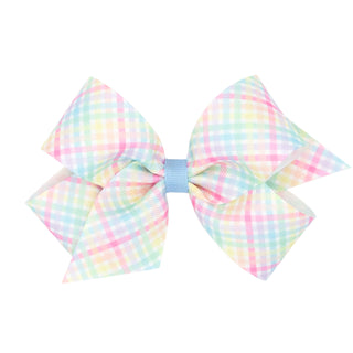 Medium Printed Easter Hair Bow on Clippie - Plaid, Wee Ones, Alligator Clip, Alligator Clip Hair Bow, Clippie, Clippie Hair Bow, CM22, Easter, Easter Hair Bow, Hair Bow, Hair Bows, Medium Pri