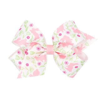 Medium Printed Easter Hair Bow on Clippie - Spring, Wee Ones, Alligator Clip, Alligator Clip Hair Bow, cf-type-hair-bow, cf-vendor-wee-ones, Clippie, Clippie Hair Bow, CM22, Easter, Easter Ha