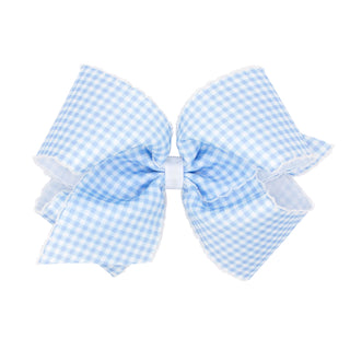 King Gingham w/Moonstitch Hair Bow on Clippie - 6 Colors, Wee Ones, Alligator Clip, Alligator Clip Hair Bow, cf-type-hair-bow, cf-vendor-wee-ones, Clippie, Clippie Hair Bow, Hair Bow, Hair Bo