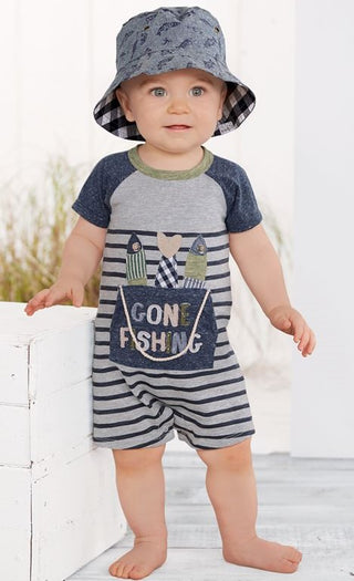 Mud Pie Fishing Bucket Shortall, Mud Pie, Black Friday, Cyber Monday, Els PW 8258, End of Year, End of Year Sale, Fishing, Fishing Shortall, JAN23, Mud Pie, Mud Pie Baby, Mud Pie Shortall, Ra