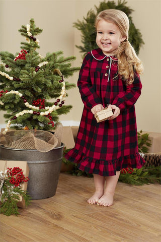 Buffalo Check Flannel Nightgown, Mud Pie, All Things Holiday, Buffalo Check Flannel Nightgown, cf-size-medium-2t-3t, cf-size-small-12-18m, cf-type-pajamas, cf-vendor-mud-pie, Christmas, Chris