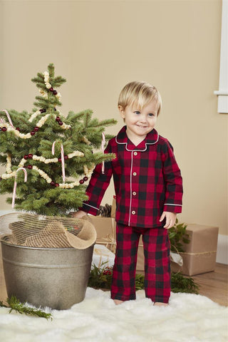 Buffalo Check 2pc Flannel Pajama Set, Mud Pie, All Things Holiday, Buffalo Check 2pc Flannel Pajama Set, cf-size-large-4t-5t, cf-size-medium-2t-3t, cf-type-pajamas, cf-vendor-mud-pie, Christm