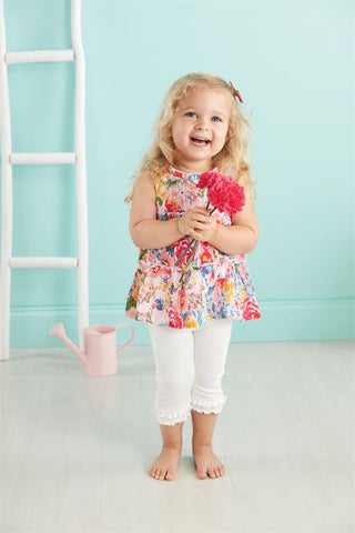 Mud Pie Tiered Floral Tunic & Capri Set, Mud Pie, 2pc Outfit, JAN23, Mud Pie, Mud Pie Spring 2021, Mud Pie Tiered Floral Tunic & Capri Set, mud pie tunic and legging set, Tunic & Leggings, Tu