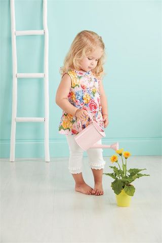 Mud Pie Tiered Floral Tunic & Capri Set, Mud Pie, 2pc Outfit, JAN23, Mud Pie, Mud Pie Spring 2021, Mud Pie Tiered Floral Tunic & Capri Set, mud pie tunic and legging set, Tunic & Leggings, Tu