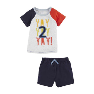 Mud Pie Birthday Boy 2pc Outfit - Yay 2, Mud Pie, 2nd Birthday, Birthday, Birthday Boy, Birthday Boy Shirt, Birthday Shirt, Boys Shirt, cf-size-24-months-2t, cf-type-short-sleeve-tee, cf-vend