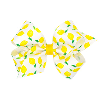 Mini Fruit Print Grosgrain Print Hair Bow on Clippie, Wee Ones, Alligator Clip, Alligator Clip Hair Bow, cf-type-hair-bow, cf-vendor-wee-ones, Clippie, Clippie Hair Bow, Fruit Print Hair Bow,