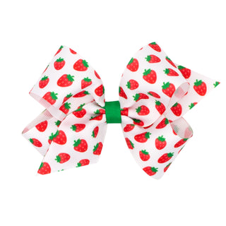 Mini Fruit Print Grosgrain Print Hair Bow on Clippie, Wee Ones, Alligator Clip, Alligator Clip Hair Bow, cf-type-hair-bow, cf-vendor-wee-ones, Clippie, Clippie Hair Bow, Fruit Print Hair Bow,