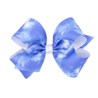 Medium Tie Dye Print Grosgrain Hair Bow on Clippie, Wee Ones, Alligator Clip, Alligator Clip Hair Bow, cf-type-hair-bow, cf-vendor-wee-ones, Clippie, Clippie Hair Bow, Hair Bow, Hair Bows, ME