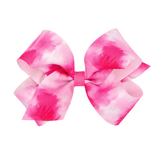 Medium Tie Dye Print Grosgrain Hair Bow on Clippie, Wee Ones, Alligator Clip, Alligator Clip Hair Bow, cf-type-hair-bow, cf-vendor-wee-ones, Clippie, Clippie Hair Bow, Hair Bow, Hair Bows, ME