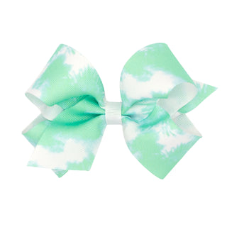 Medium Tie Dye Print Grosgrain Hair Bow on Clippie, Wee Ones, Alligator Clip, Alligator Clip Hair Bow, cf-type-hair-bow, cf-vendor-wee-ones, Clippie, Clippie Hair Bow, Hair Bow, Hair Bows, ME